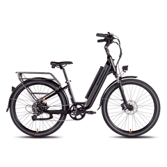 Side view of the RadCity 5 Plus Step-Thru ebike in charcoal.